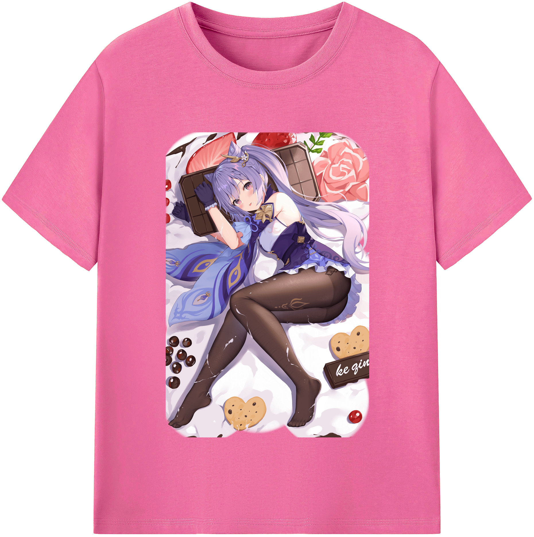 げんし神 刻晴 こくせい genshin Kokusei レディースカジュアルプリントTシャツ（綿100％）
